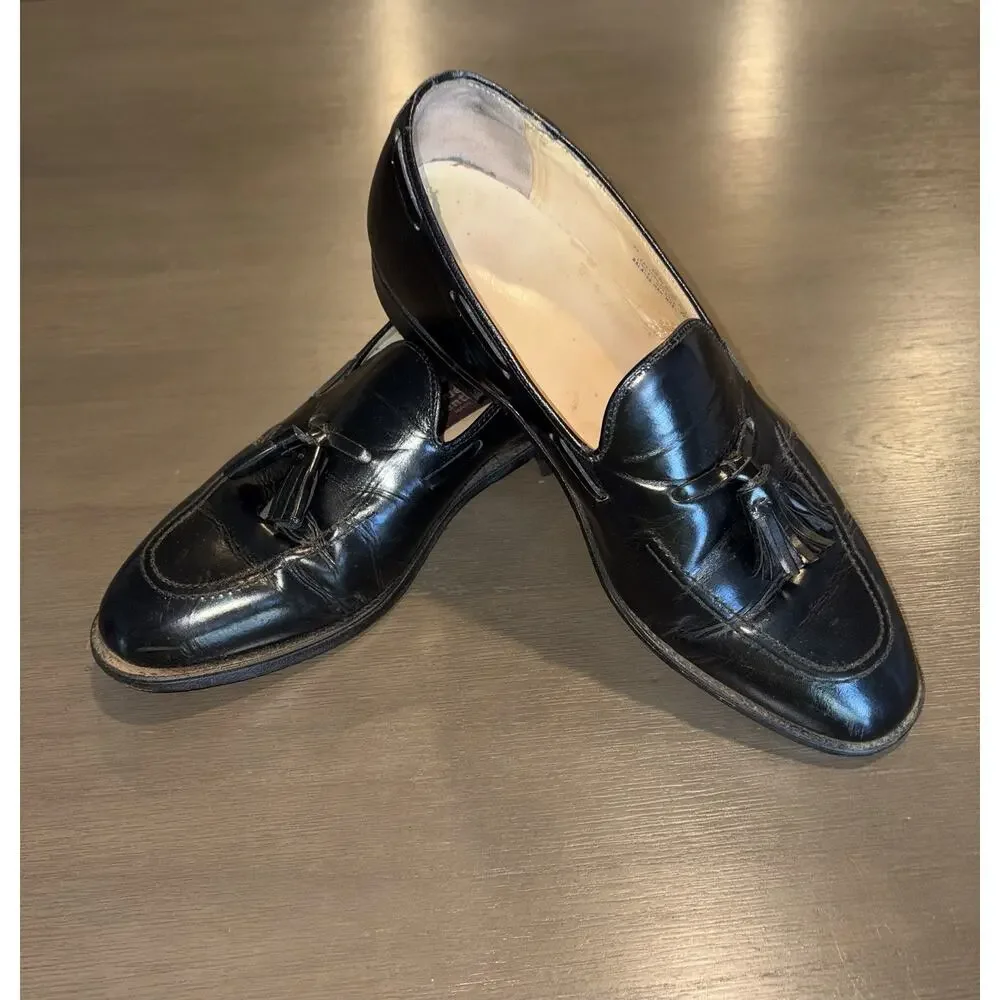 American Gentleman Black Leather Tassel Loafers Men’s Size 9.5 D USA